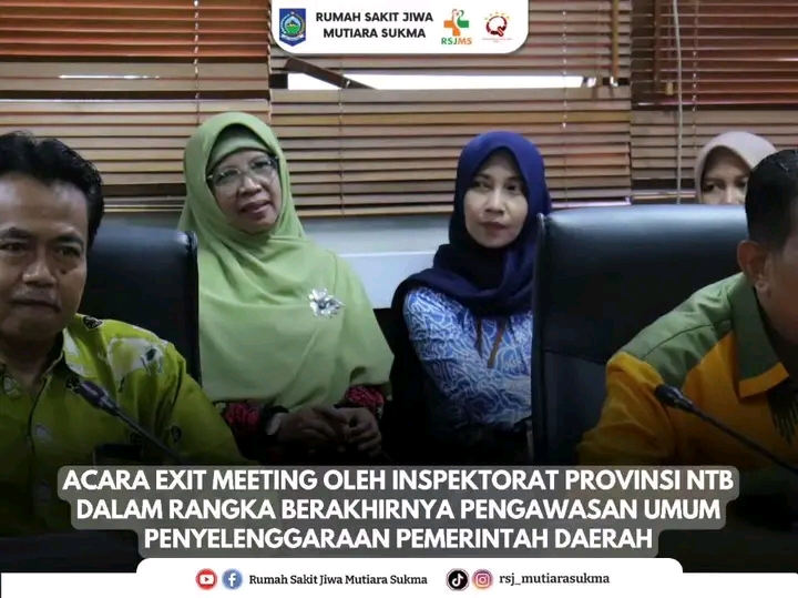 ACARA EXIT MEETING OLEH INSPEKTORAT PROVINSI NTB DALAM RANGKA BERAKHIRNYA PENGAWASAN UMUM PENYELENGGARAAN PEMERINTAH DAERAH